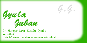 gyula guban business card
